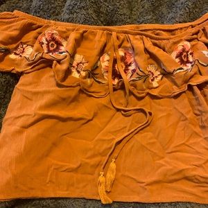 Beautiful embroidered off the shoulder top